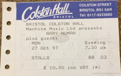 Gary Numan Bristol Ticket 1997